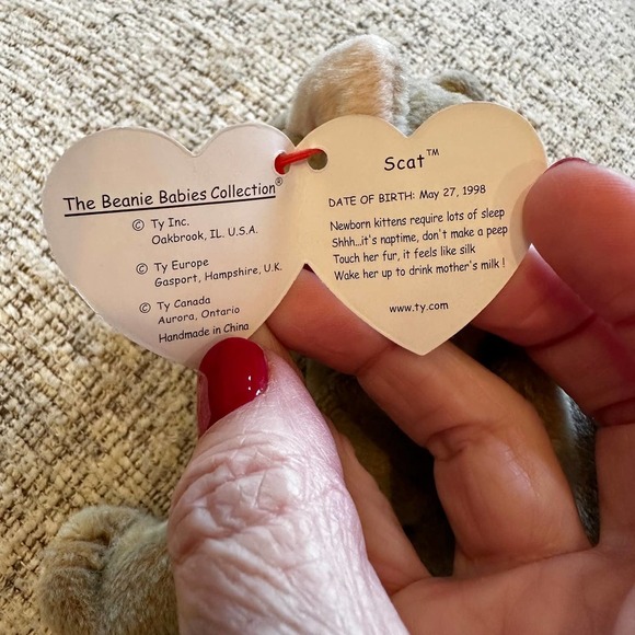 Vintage Ty Beanie Baby Scat the Cat Stuffed Animal Kids Collectible Unisex 1999 - Picture 3 of 9